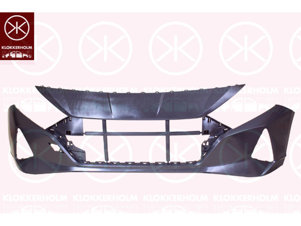 Bumper, Front, Smooth, black