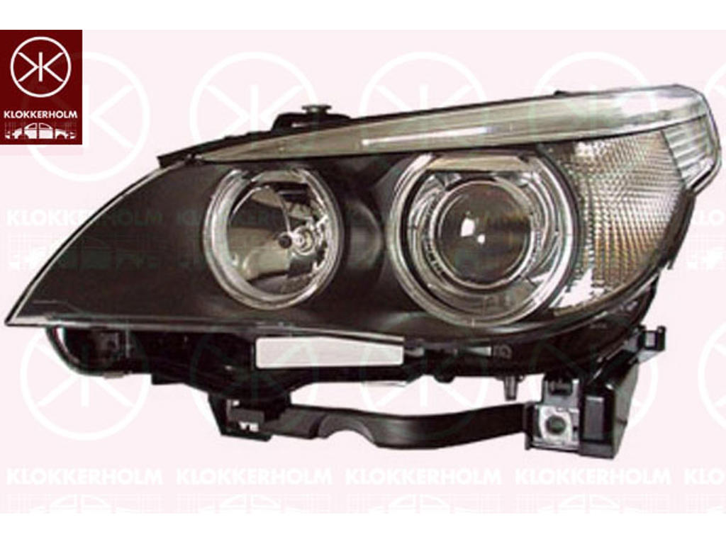 Forlygte, venstre, Bi-Xenon, med kurvelys, uden styreenhed til Xenon, med indstillingsmotor for LWR, D2S/H7, med sidemarkeringslygte (LED), Hella
