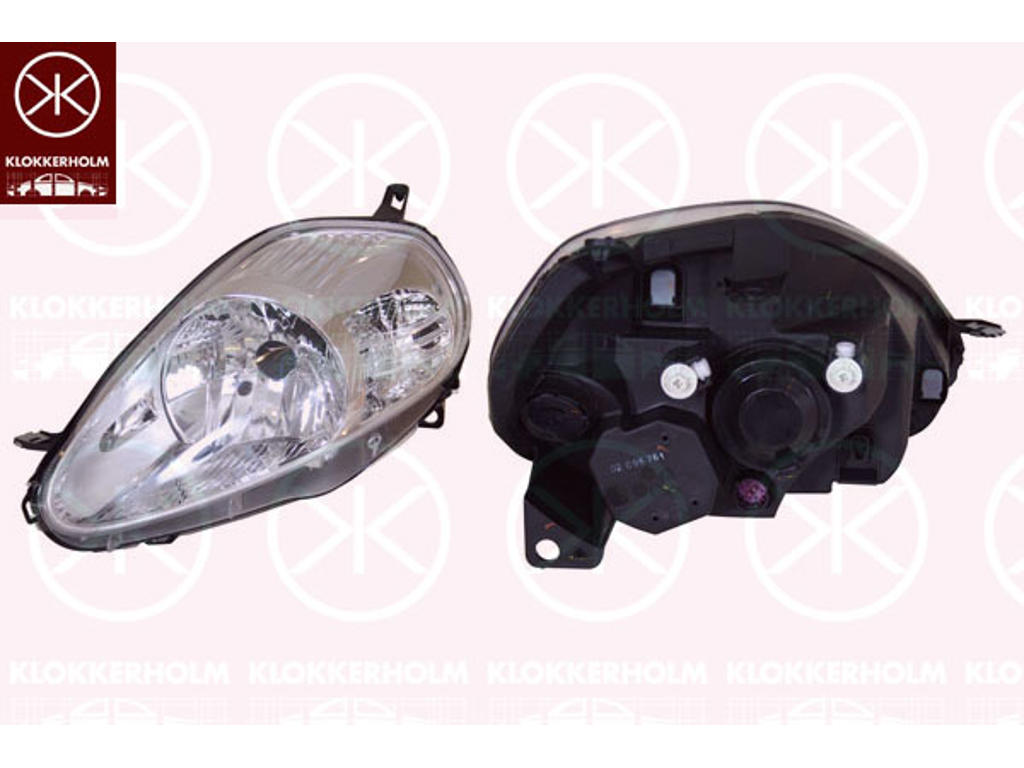 Headlight, Illuminance [lx]: 12.5, Right, H4, with motor for headlamp levelling, Housing Colour: chrome, Number of pins: 8