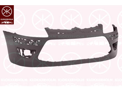 Bumper, w/primer, Front, with hole(s) for fog lights