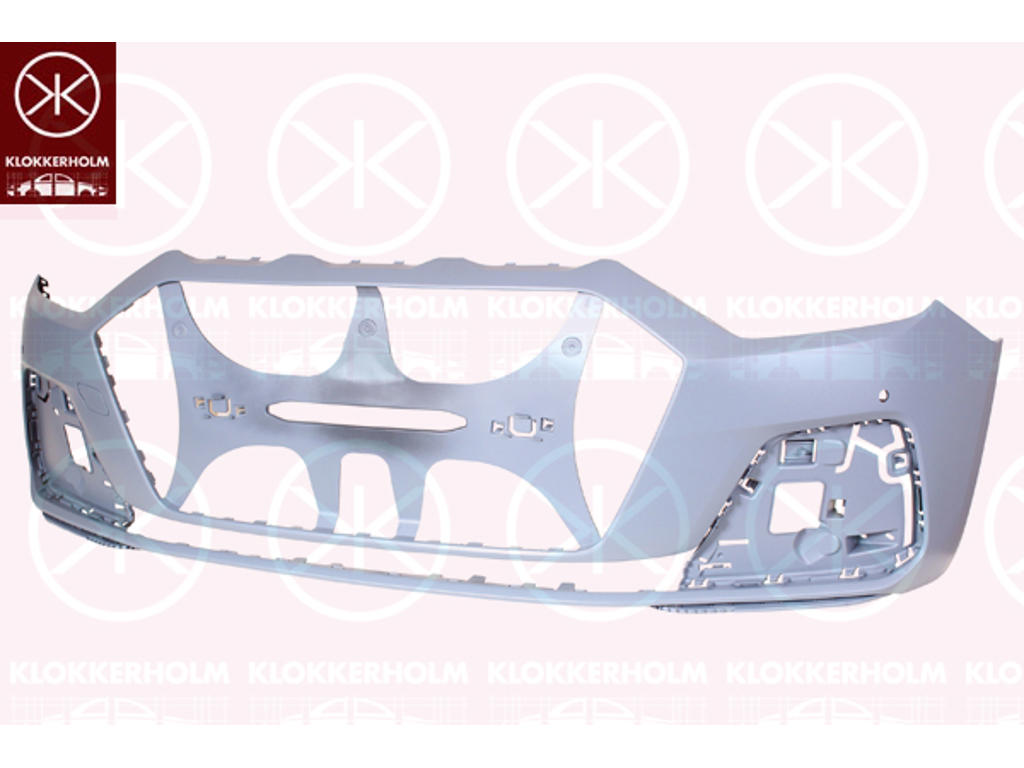 Bumper, w/primer, Front, with hole(s) for park distance control, Number of bores: 2