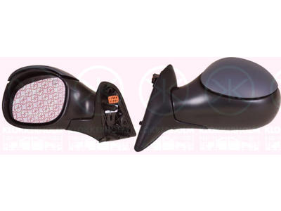 Exterior Mirror, w/primer, Full Body Section, for electric mirror adjustment, Convex, Heatable, Left, Number of pins: 5