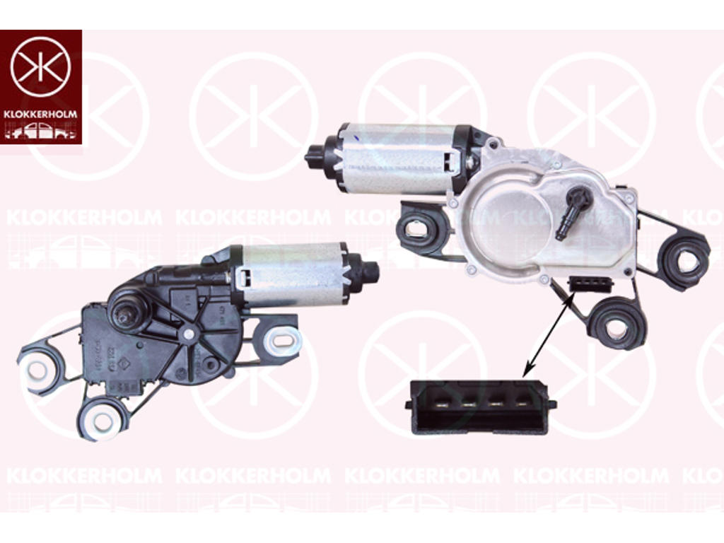 Wiper Motor, Rear, Voltage [V]: 12