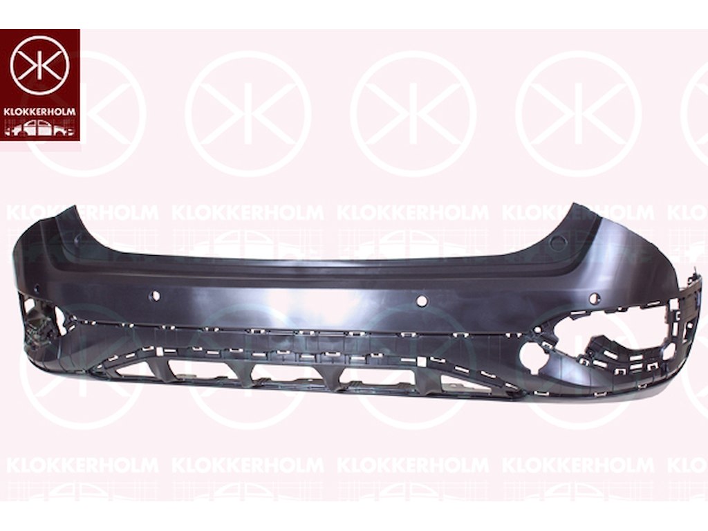 Bumper, Rear, Smooth, with hole(s) for park distance control, Number of bores: 4, Version: GT-LINE