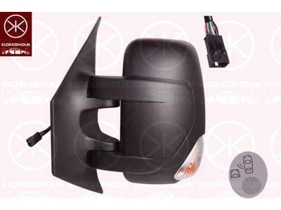 Exterior Mirror, Right, for vehicles with lane keeping assist, Short mirror arm, Number of pins: 11, with temperature sensor, with indicator, W16W, Heatable, Convex