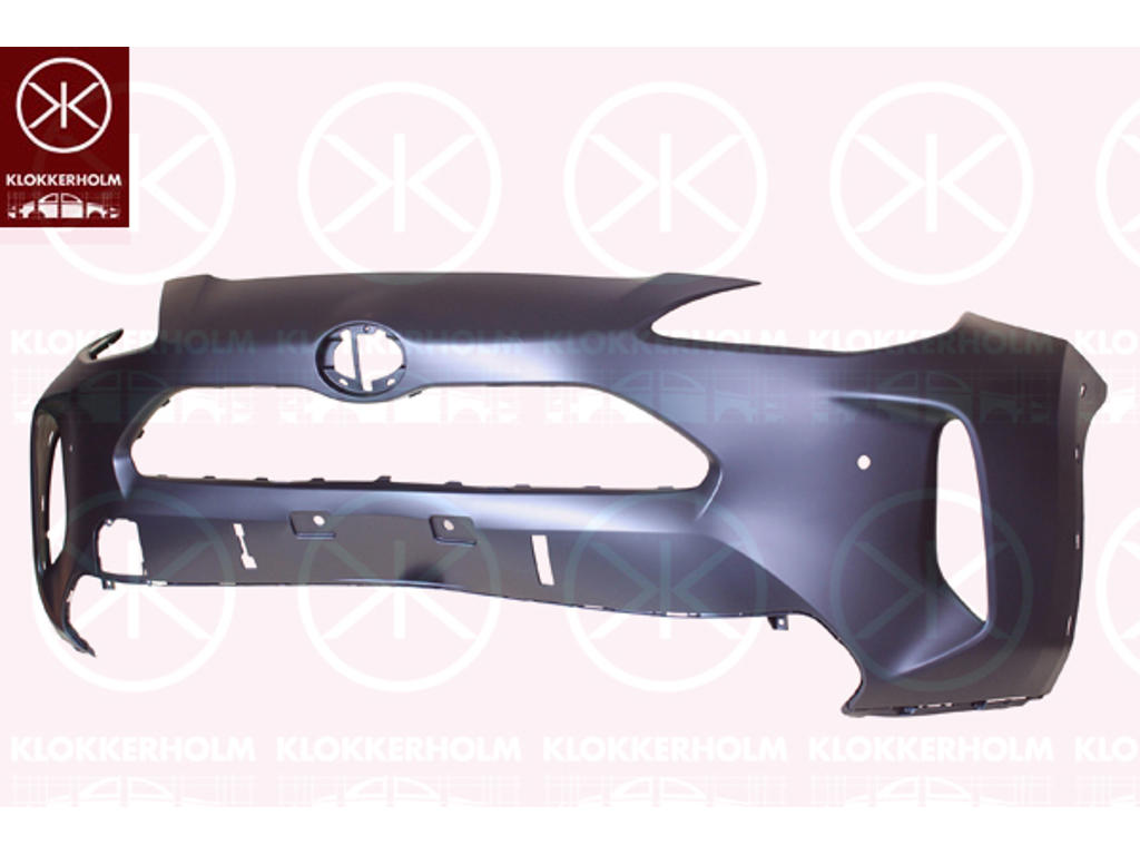 Bumper, Front, Smooth, with hole(s) for park distance control, Number of bores: 2