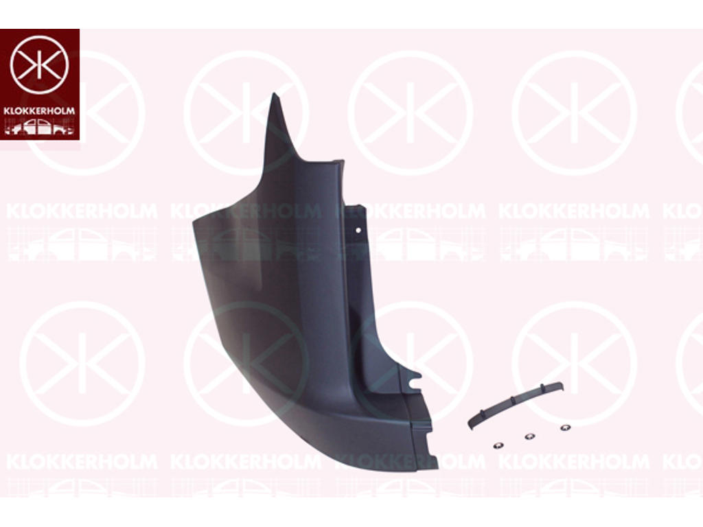 Bumper, w/primer, for vehicles with tailgate, Right Rear