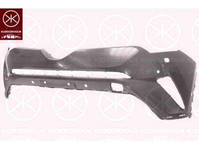 Bumper, Front, with hole(s) for park distance control, with hole(s) for washer nozzle, Number of bores: 4, Upper section, Smooth