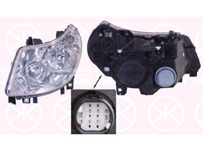Koplamp, H7/H1, Met regelmotor voor LWR, T.Y.C, rechts, Belichtingssterkte [lx]: 27.5