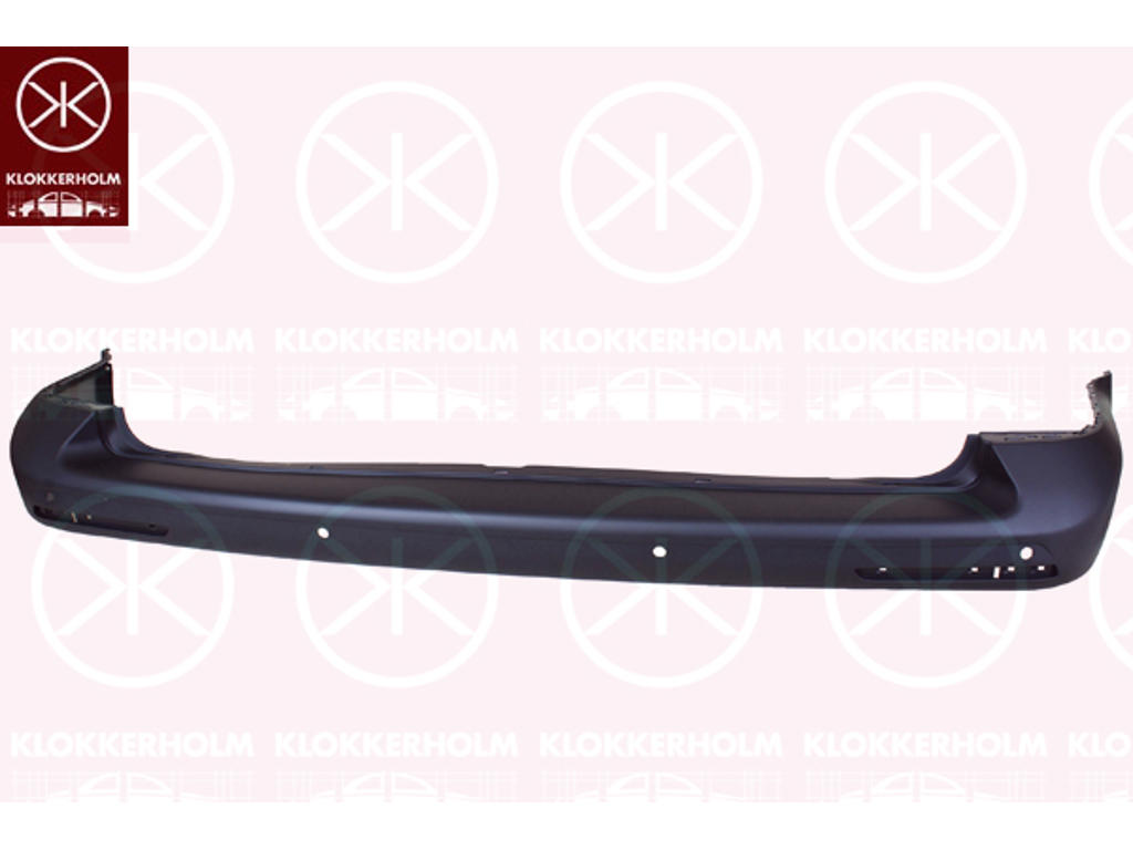 Bumper, Rear, with hole(s) for park distance control, Grained, dark grey
