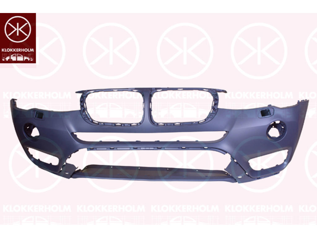 Bumper, w/primer, Front, with hole(s) for fog lights, with hole(s) for washer nozzle, Light Design: Halogen