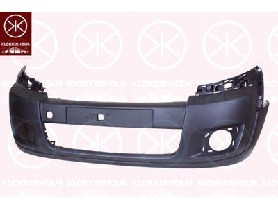 Bumper, Front, with hole(s) for fog lights, black