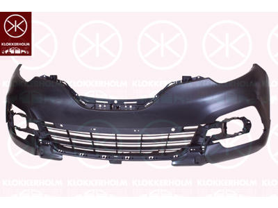 Bumper, w/primer, Front, with hole(s) for park distance control, Number of bores: 2