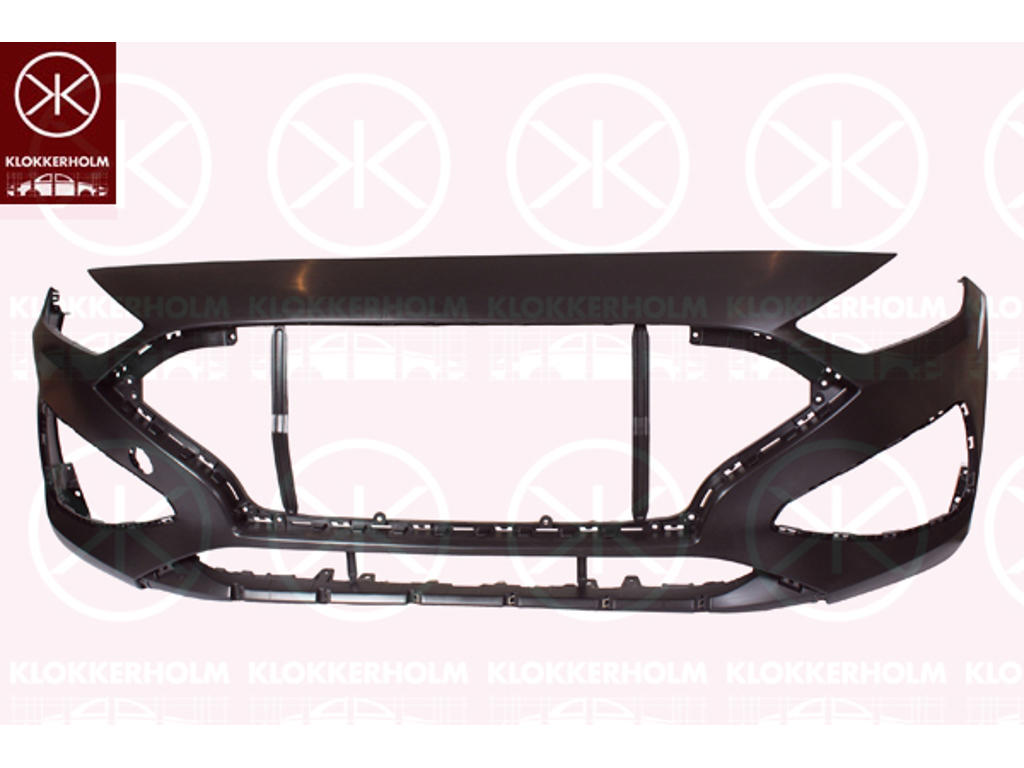 Bumper, Front, Smooth, black