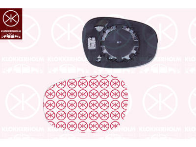 Mirror Glass, exterior mirror, Left, Blue-tinted, Heatable, Aspherical, Number of pins: 2