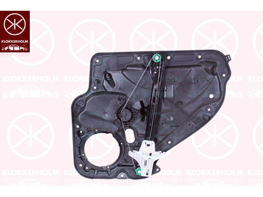 Window Regulator, 4/5-drs, without electric motor, Electric, Right Rear, with bolted-on plate
