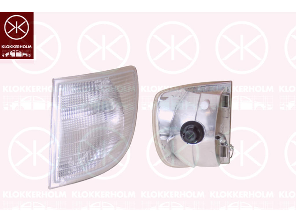 Direction Indicator, with bulb holder, white, Right