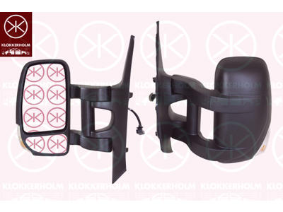 Exterior Mirror, Left, for electric mirror adjustment, Long mirror arm, Heatable, with indicator, W16W, Convex