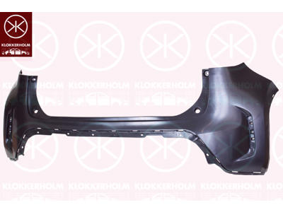Bumper, Rear, black, Upper section