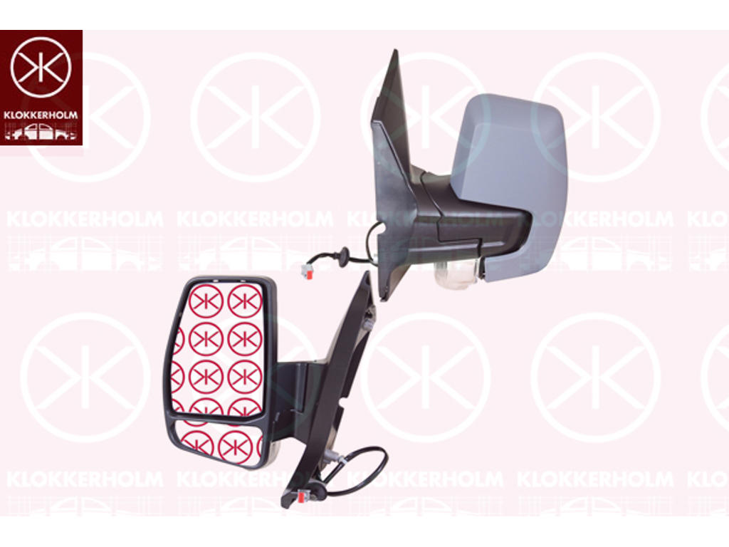 Exterior Mirror, Left, for electric mirror adjustment, Number of pins: 6, with indicator, Heatable, w/primer, Convex