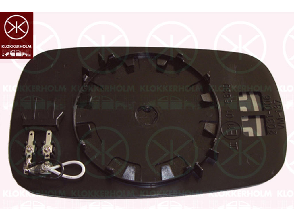 Mirror Glass, exterior mirror, OE-type, Convex, Heatable, Right