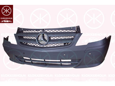 Bumper, with hole(s) for park assist (parallel parking), Front, Grained