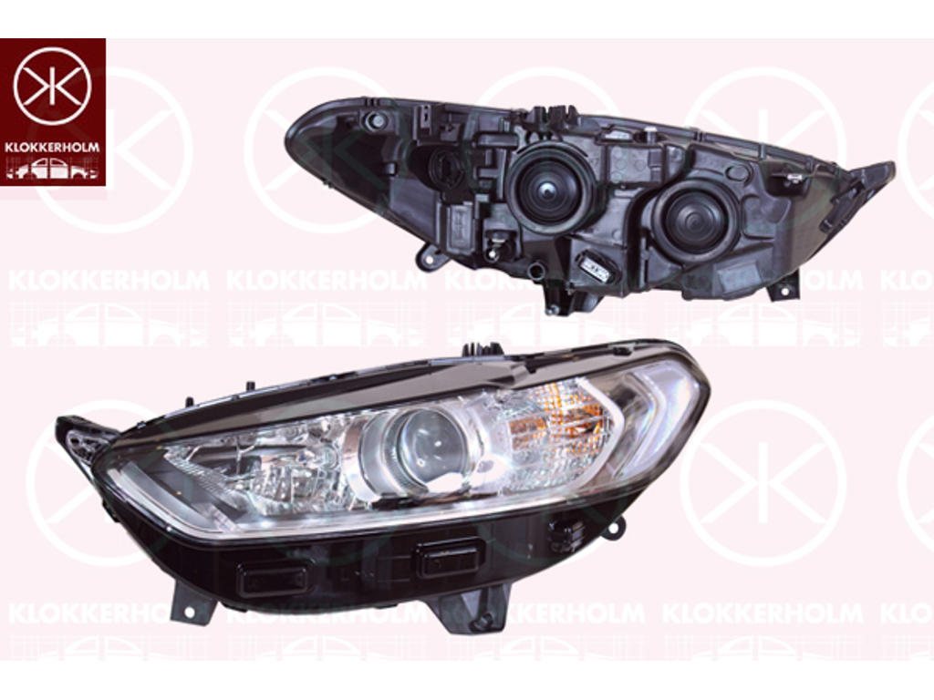 Headlight, Left, H7, H15, with daytime running light, with motor for headlamp levelling, Valeo