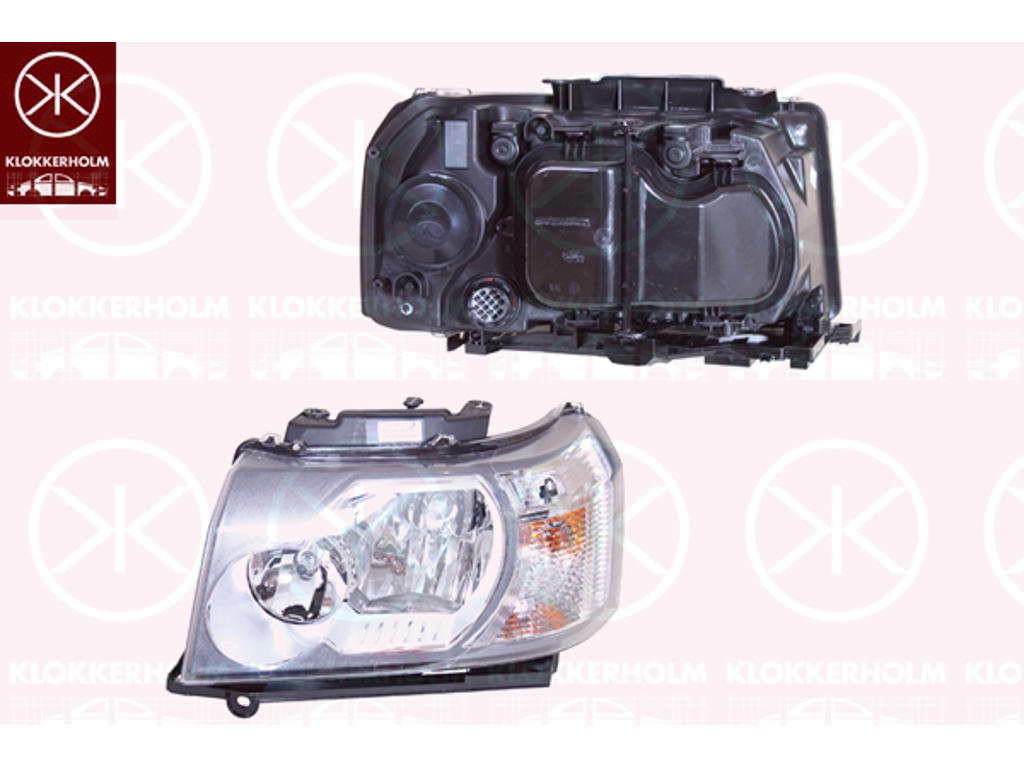 Headlight, Left, H7/H7, Indicator Colour: yellow, with motor for headlamp levelling, Visteon