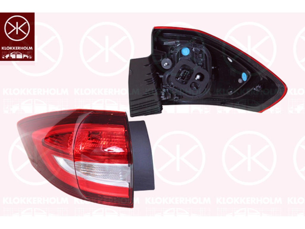 Tail Light Assembly, Left, Outer section, without bulb holder