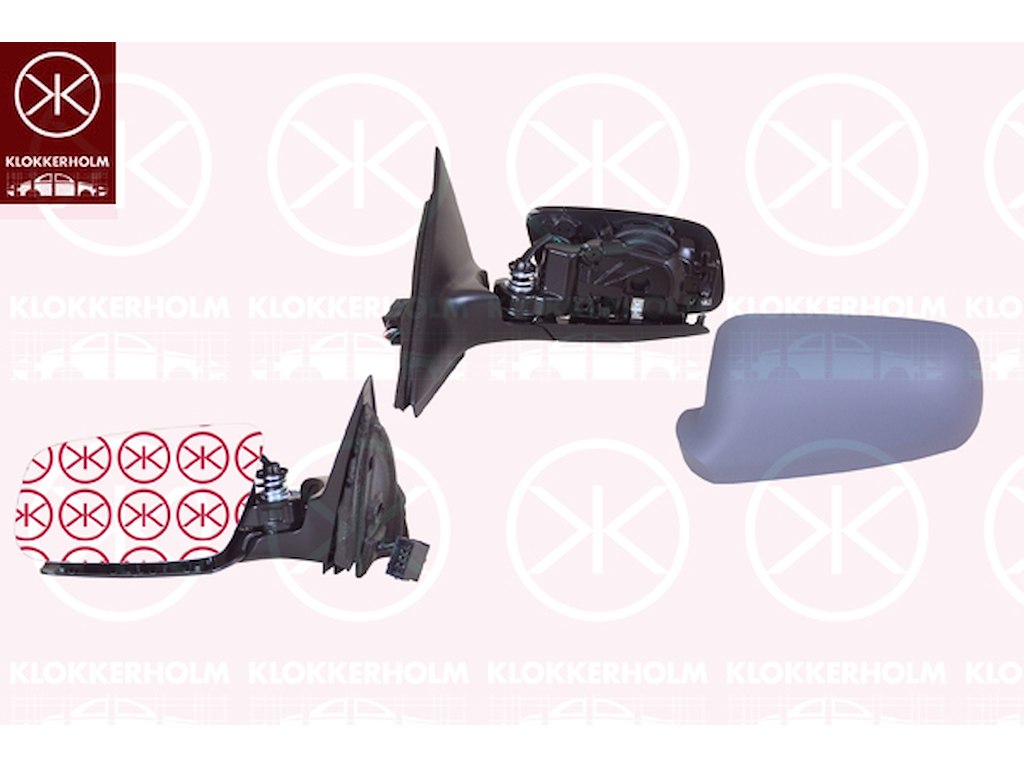 Rétroviseur extérieur, droite, Largeur [mm]: 175, pour ajustage électrique des rétroviseurs, Nombre de contacts enfichables: 7, chauffant, av/primer, convexe