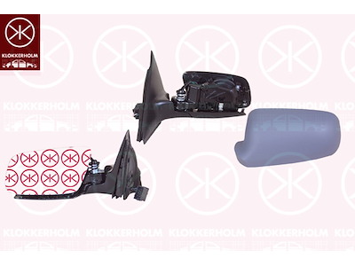 Utv.spegel, Höger, Bredd [mm]: 175, för el. spegelinställning, Antal stickkontakter: 7, uppvärmbar, m/grundlack, konvex