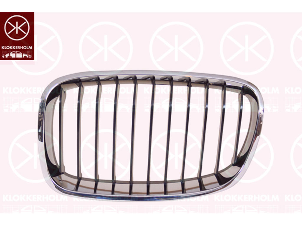 Radiator Grille, chrome/black, Left