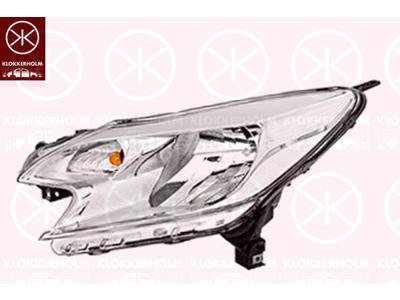 Headlight, Left, Illuminance [lx]: 12.5, H4, with motor for headlamp levelling, Valeo