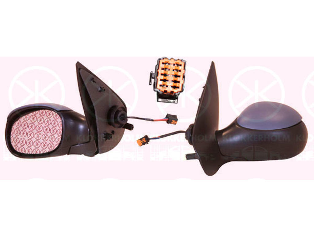 Exterior Mirror, Left, for electric mirror adjustment, Connector Shape: rectangular, Heatable, w/primer, Aspherical