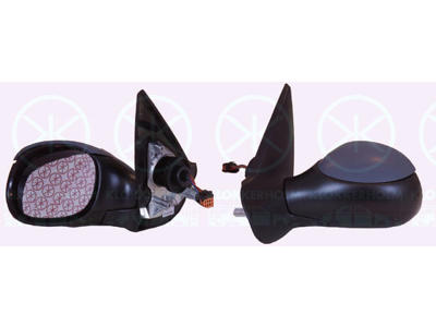 Exterior Mirror, Left, for electric mirror adjustment, Connector Shape: rectangular, Heatable, w/primer, Aspherical