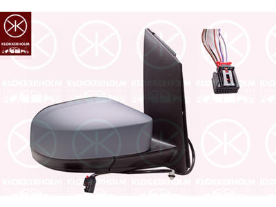 Exterior Mirror, Right, Electronically foldable, Number of pins: 7, Heatable, Convex, w/primer