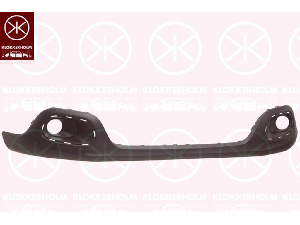 Bumper, Front, Smooth, with hole(s) for fog lights, Lower Section