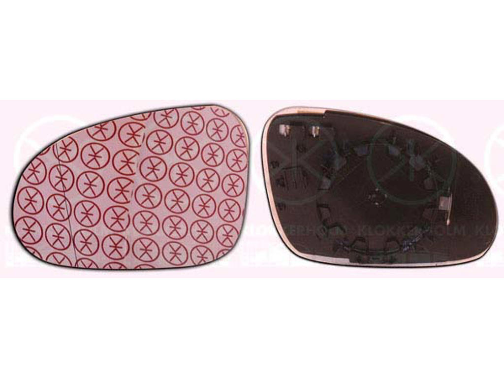 Mirror Glass, exterior mirror, Right, Heatable, Blue-tinted, Convex