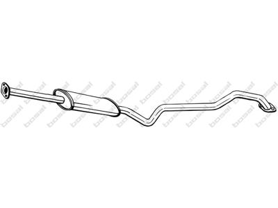 Centre Muffler, See accessories list for additionally required parts:  