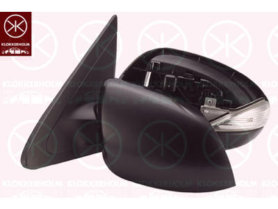 Exterior Mirror, w/primer, with indicator, Electronically foldable, for electric mirror adjustment, Aspherical, Heatable, Left