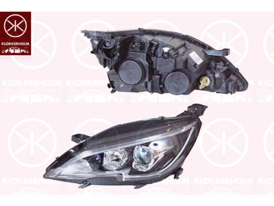 Forlygte, højre, H7/H7, med kørelys (LED), Lampe/pæretype: HY21W, med indstillingsmotor for LWR, AL