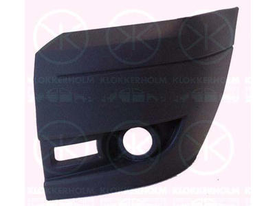 Bumper, grey, Left Front, with hole(s) for fog lights, Outer section