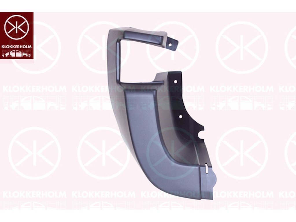Bumper, for vehicles with back doors, black, Left Rear