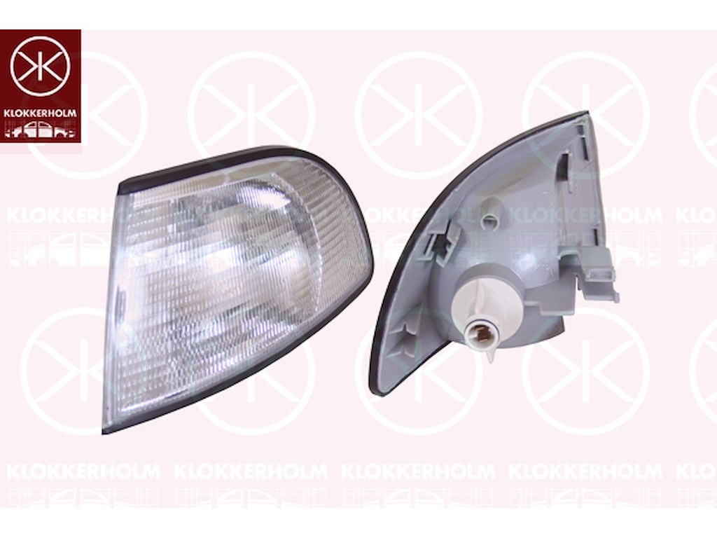 Фонарь указателя поворота, с держателем лампы, Valeo type, белый, справа