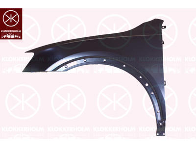 Skärm, stål, vänster fram, med hål för breddningar