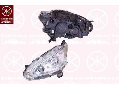 Headlight, Right, Illuminance [lx]: 17.5, H7/H7, with daytime running light (LED), with motor for headlamp levelling, Valeo