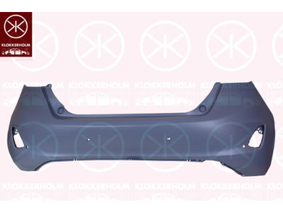 Bumper, w/primer, Rear, with hole(s) for park distance control, Number of bores: 4