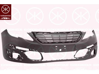 Bumper, w/primer, with hole(s) for park assist (parallel parking), Front, with hole(s) for fog lights