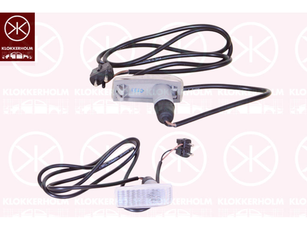 Direction Indicator, with bulb holder, white, lateral installation