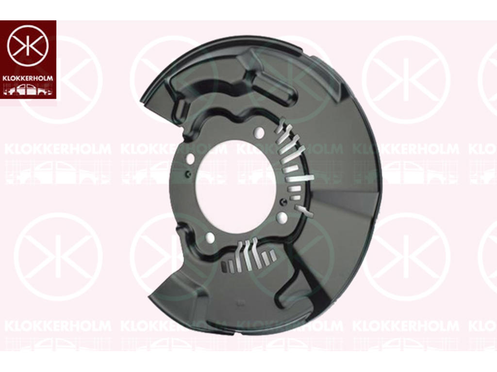 Splash Guard, brake disc, Front Axle Left, not for ESP, Number of bores: 4, Diameter 1/Diameter 2 [mm]: 330/102